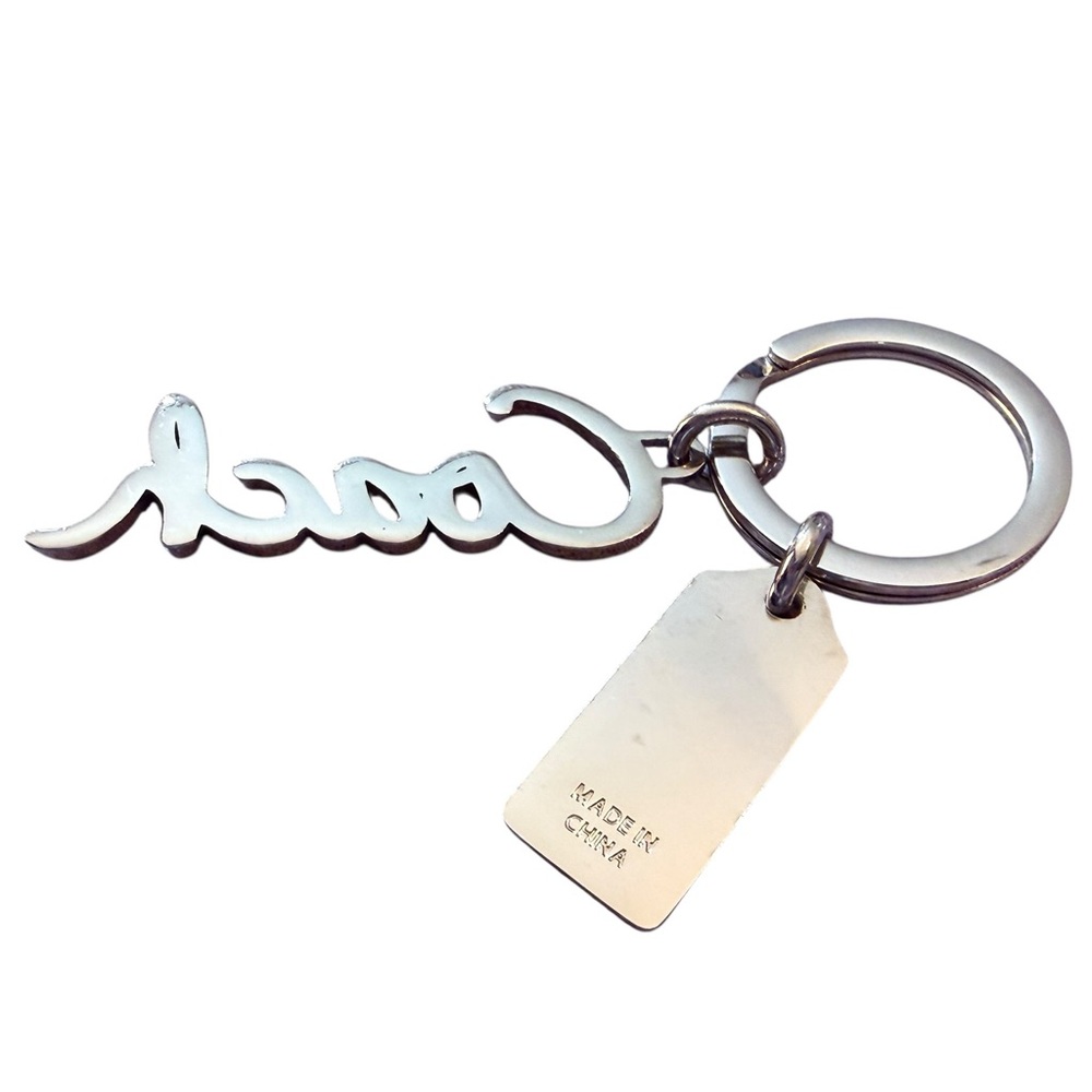 Coach Purple and Silver Script Logo Keychain - Picture 6 of 9